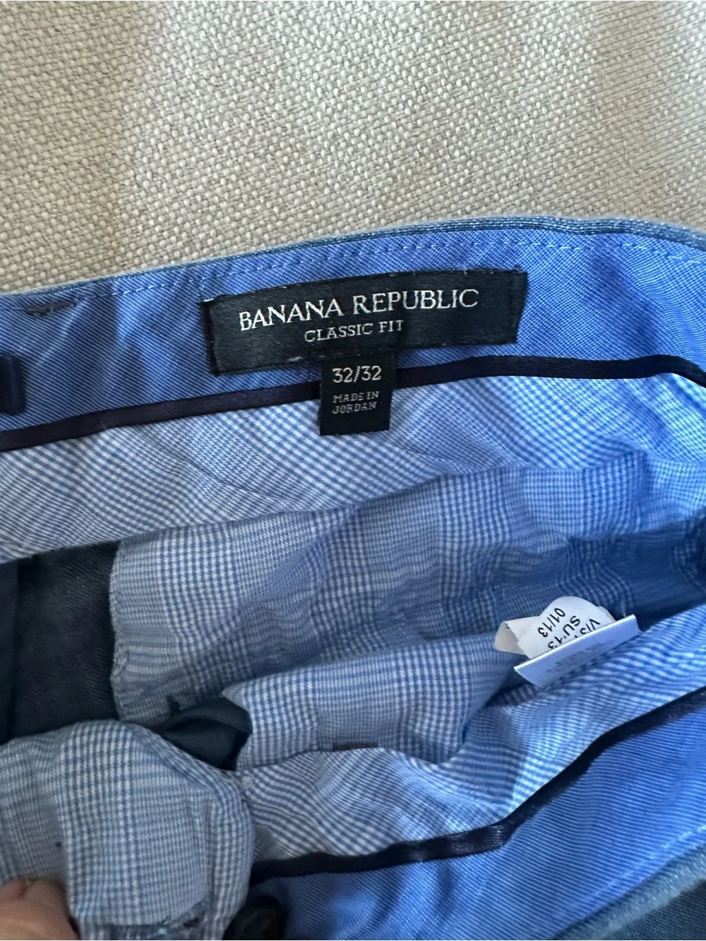 Banana Republic Men’s Chambray Blue Linen Trousers 33x31
